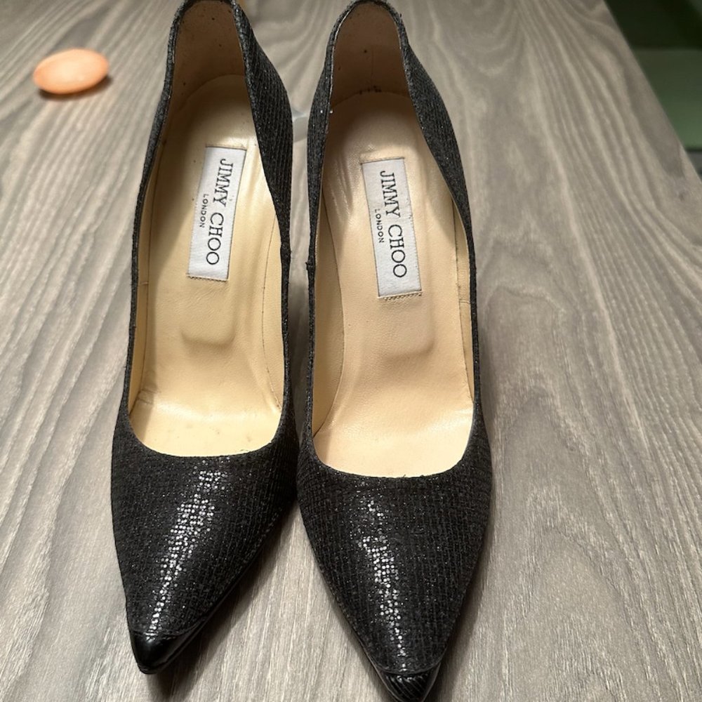 Jimmy Choo Romy Black Corse Glitter Pump
